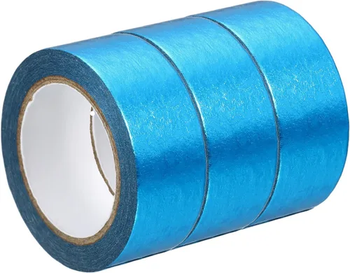 Miniatura 13 de PATIKIL Cinta Washi metálica de 0.591 in x 16.4 ft, 3 rollos de adhesivo autoadhesivo para decoración de manualidades, color azul oscuro