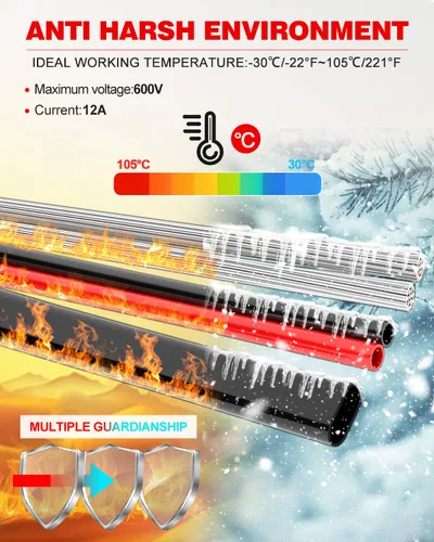 Miniatura 4 de NAOEVO Cable eléctrico de calibre 10, 2 conductores, cable de PVC trenzado de 10 AWG, bajo voltaje de 12 V/cobre estañado/cable flexible