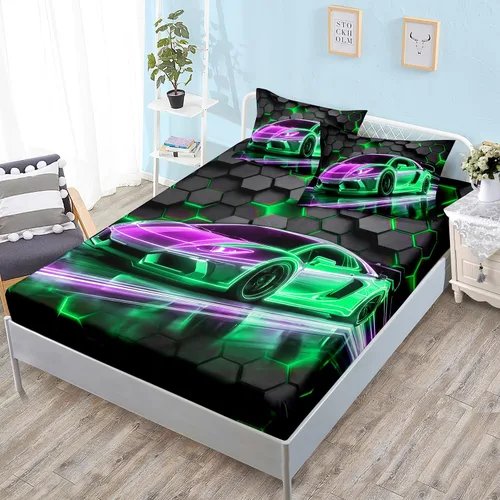 Miniatura 28 de HOSIMA Juego de ropa de cama, sábanas de microfibra de bolsillo profundo tamaño Queen de 61"×81" con 2 fundas de almohada, ropa de cama