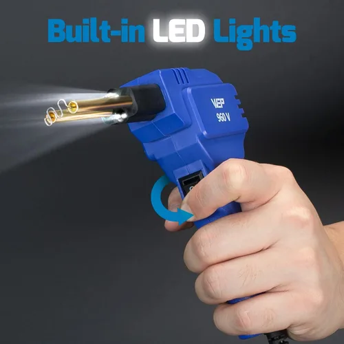 Miniatura 6 de Kit de soldador de plástico WEP 960-V 110V con luces LED con 200 grapas calientes y alicates para soldadura de plástico de parachoques de coche, Azul