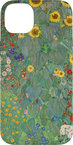 iPhone 14 Plus Flower Garden Klimt Pintura Arte Floral Verde Cubierta Teléfono Funda