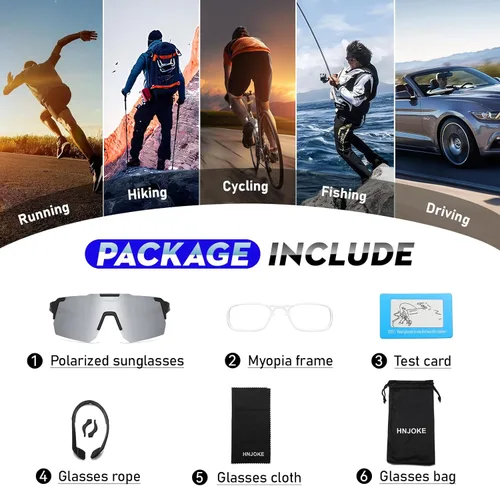 Miniatura 6 de Sports Polarized Sunglasses, UV 400 Protection Sun Glasses Women, Mens Glasses for Cycling Biking Running