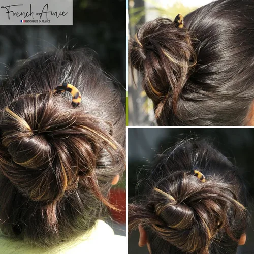 Miniatura 4 de French Amie Slick Tokyo - Palo grande de acetato de celulosa hecho a mano de 4 1/4 pulgadas, agarre antideslizante, sin metal, para mujeres y niñas