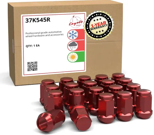 Miniatura 10 de Wheel Accessories Parts 20 piezas M12x1.5 12x1.5 rosca Bulge Bellota 1.38 pulgadas 1.378 in largo tuercas negras 13/16 pulgadas 0.827 in hexagonales