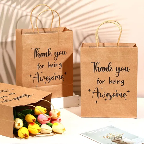 Miniatura 7 de Ctosree 20 piezas de bolsas de papel para regalo de agradecimiento para empleados, compañeros de trabajo, colegas, bolsas de "Gracias por ser Papel