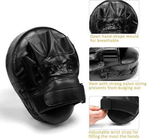 Miniatura 3 de Valleycomfy - Manoplas de boxeo curvadas de piel sintética para entrenamiento