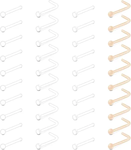 Miniatura 10 de MODRSA Juego Mixto de Retenedores de Piercing Transparentes para Septum, Pernos de Nariz, Anillos de Labio Flexibles, Anillos de Lengua, Anillos