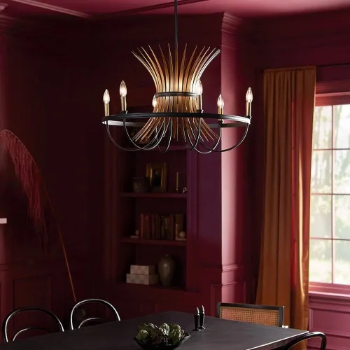 Miniatura 9 de Kichler Baile - Candelabro de 6 luces de 29 pulgadas en latón natural y negro