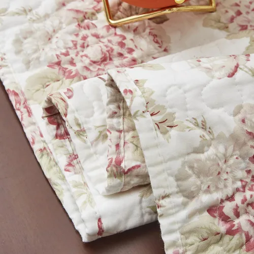 Miniatura 2 de DaDalogy Bedding - Camino de mesa de comedor acolchado floral con rosas de algodón – Bonito tapete decorativo de algodón para el jardín, bar