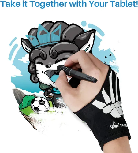 Miniatura 7 de HUION Guante de esqueleto para artista de dibujo gráfico en tableta, monitor, pintura, bocetos en papel, adecuado para mano izquierda y derecha