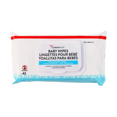Cardinal Health 2BWPU-42 Toallitas para bebé de alta calidad, sensibles, hipoalergénicas, libres de tintes, fragancias, lanolina, parabenos,