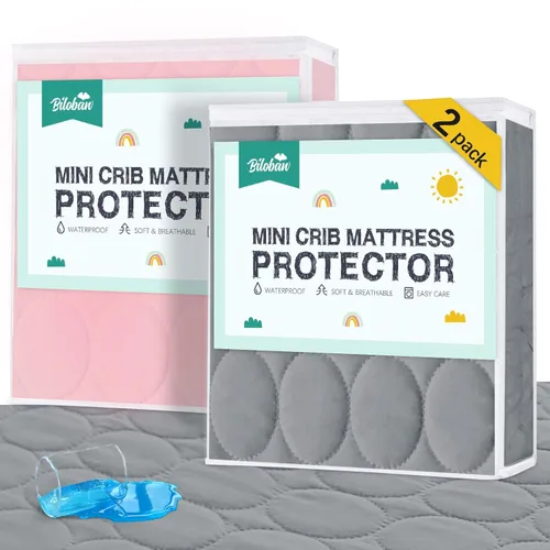 Miniatura 14 de Sábanas protectoras de colchón de cuna impermeables, paquete de 2, funda acolchada ajustable para colchón de cuna que se adapta a colchones de cama