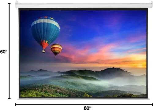 Miniatura 8 de Pantalla de proyector motorizada con control remoto, sin arrugas, sin abolladuras, pantalla HD, para cine en casa, oficina, aula, TV