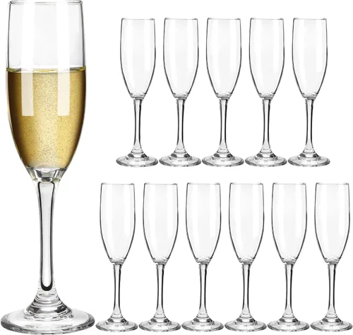 Miniatura 8 de Juego de 6 copas de champán clásicas a granel, elegantes copas de tostado, 6 onzas