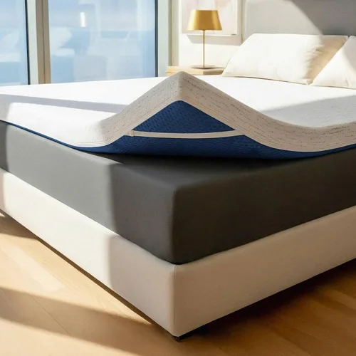 ViscoSoft Cubrecolchón de espuma viscoelástica de 5,1 cm, seleccionado con alta densidad y ventilación, para cama individual - Funda de rayón