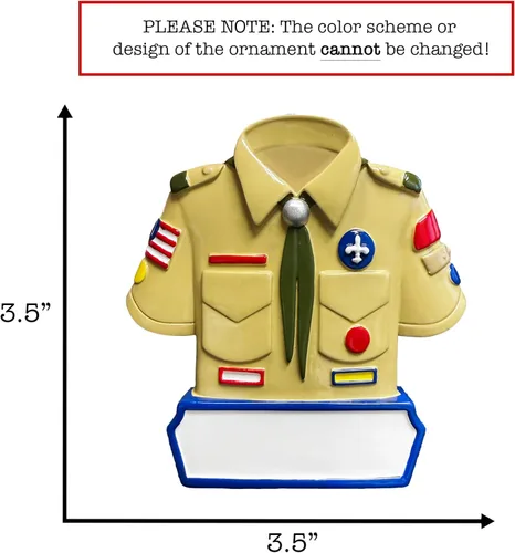 Miniatura 4 de Adorno Personalizado de Uniforme de Boy Scout para Navidad 2025 Adorno para Árbol de Navidad para Scout Masculino Recuerdo Único de Primer