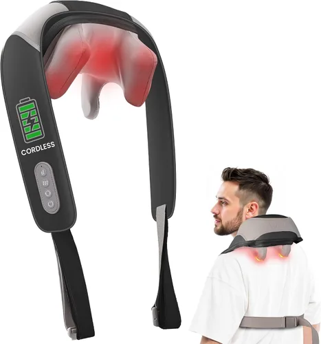 Miniatura 9 de Masajeador de cuello inalámbrico con calor, masajeador de cuello y hombro shiatsu para alivio del dolor de tejido profundo, 2 áreas
