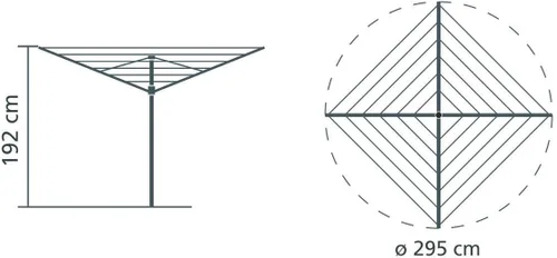 Miniatura 7 de Brabantia Topspinner Tendedero giratorio de 4 brazos para exteriores (164 pies/Ø 1.8 pulgadas) giratorio, tendedero plegable y estaca de tierra Gris