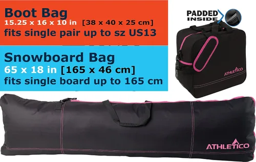 Miniatura 2 de Athletico Combo de dos piezas de bolsa para snowboard y botas Guarda y transporta snowboard de hasta 165 cm y botas hasta la talla 13 Incluye 1