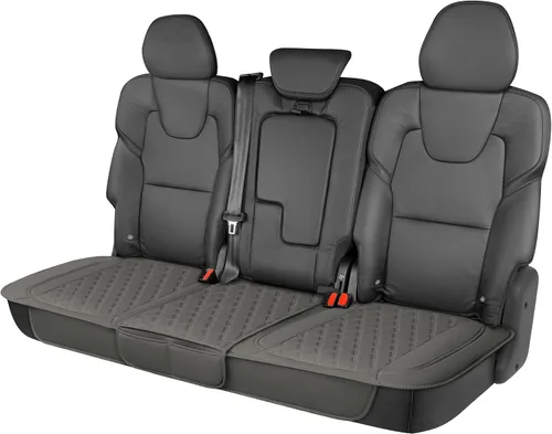 Miniatura 12 de Motor Trend Funda para Asiento Trasero - Funda de Asiento Trasero de Cuero Sintético Beige con Costuras en Diamante para Coches, Camiones, SUV