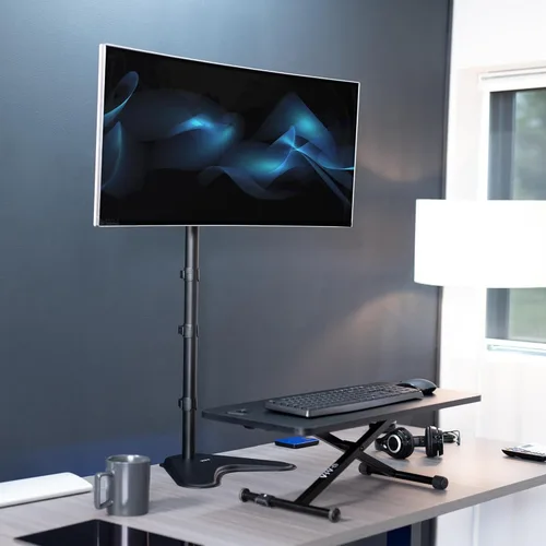 Miniatura 2 de VIVO, soporte para monitor LCD de computadora, para escritorio, con inclinación ajustable, con capacidad para pantallas de 1 a 27 pulgadas., Negro