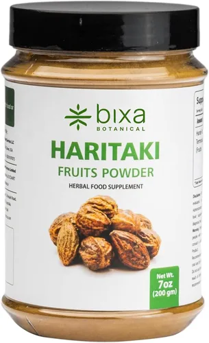 bixa BOTANICAL Haritaki Powder | Terminalia Chebula | 7 oz | Suplemento de hierbas ayurvédicas | Sin gluten, sin OMG, tratado al vapor, vegano, 100%