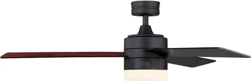 Miniatura 3 de Westinghouse 7205900 Alta Vista, ventilador de techo LED moderno con luz y control remoto, 52 pulgadas, acabado negro mate, vidrio esmerilado ópalo