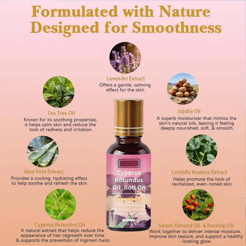Miniatura 4 de Cyperus Rotundus Oil Roll-On Aceite de hierba de nuez natural, ayuda a retardar la apariencia del nuevo crecimiento del cabello y calmar
