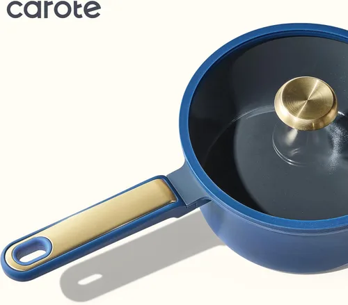 Miniatura 5 de CAROTE Juego de utensilios de cocina de cerámica, juego de ollas y sartenes antiadherentes de 18 piezas, juego de utensilios de cocina no tóxico