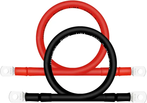 Miniatura 26 de Cable de batería, cables de batería 2 AWG con terminales, 2 cables de batería de cobre (1 pie).