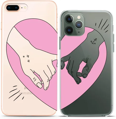 Miniatura 17 de Fundas a juego para parejas compatibles con iPhone 16 15 14 13 12 11 Pro Max Mini Xs X 6s 8 Plus 7+ Xr 10 SE 5 Cookie Coffee Gift Best Friend Kawaii