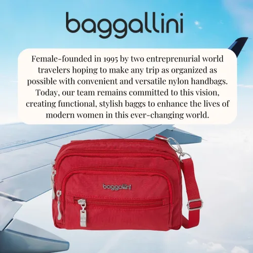 Miniatura 7 de Baggallini Bolsa cruzada pequeña con triple cremallera para mujer, 8 x 6 pulgadas, ligera, convertible