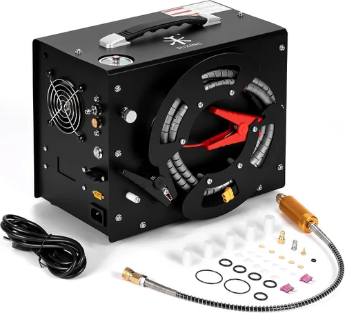 Miniatura 11 de TUXING Compresor de Aire PCP 4500Psi, Compresor de Alta Presión con Parada Automática, Equipado con Sistema de Refrigeración por Agua, para Carga