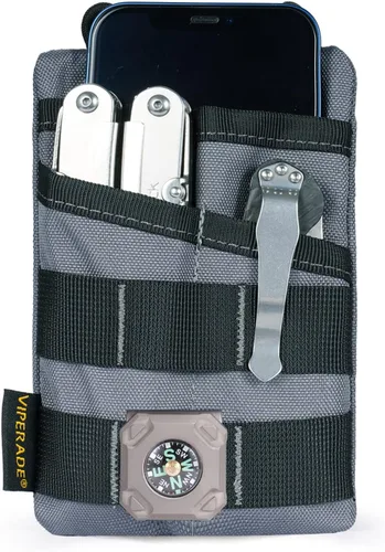Miniatura 9 de VIPERADE VE3 Organizador de herramientas, cinturón de herramientas de nylon con bucle y 4 bolsillos, bolsa EDC para linterna/cuchillo de bolsillo
