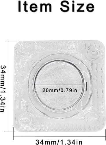 Miniatura 3 de Betoplin 20mm 13/16" Broches magnéticos para coser, cierres magnéticos ocultos de PVC para bolsos, ropa, bolsos de mano