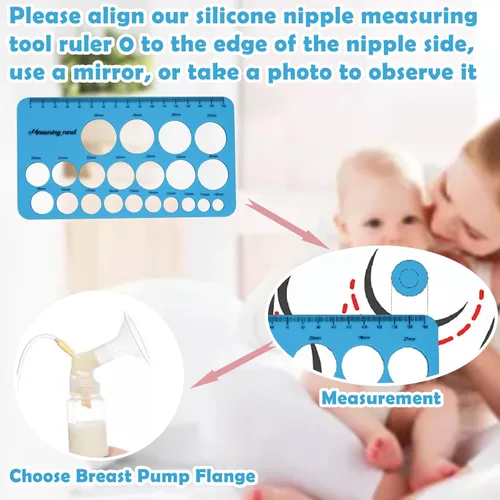 Miniatura 4 de Reglas de pezón para tamaño de brida, medida de tamaño de brida suave y de silicona para pezones, herramienta de medición de brida de pezón