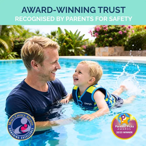 Miniatura 7 de Limmys Chaleco de natación para niños pequeños y niños, ayuda de natación de flotabilidad ajustable, certificado de seguridad CE, diseño galardonado