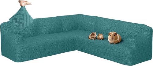 Miniatura 20 de Fundas para sofá seccional en forma de L de 1 pieza, fundas de esquina elásticas para sofá, funda de sofá antideslizante, lavable, fundas de sofá