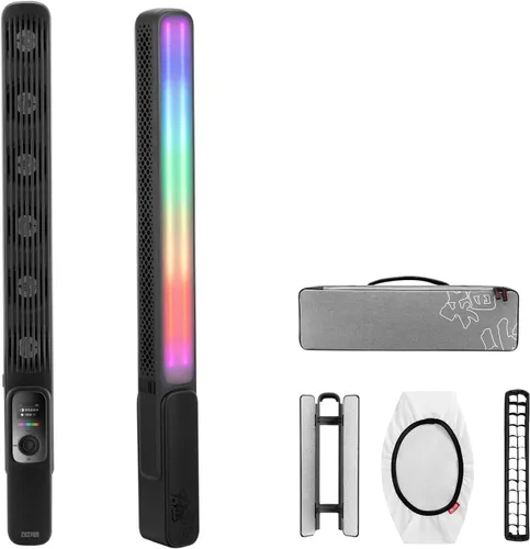 ZHIYUN FIVERAY F100 - Varita de luz LED RGB de 100 W, iluminación de fotografía portátil regulable para estudio fotográfico, videoconferencia, luz