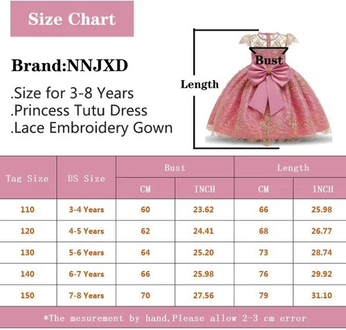 Miniatura 7 de NNJXD - Elegante vestido de princesa con cinturón de lazo de tul, de algodón y estampado de flores.