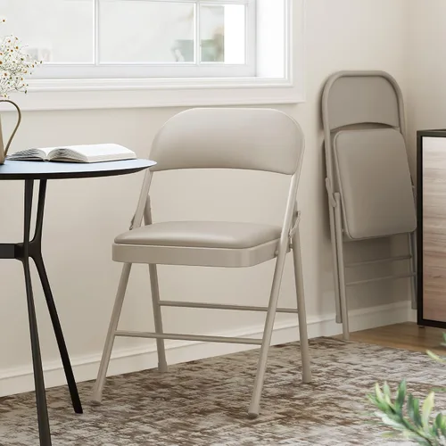 Miniatura 5 de GarveeHome Paquete de 2 sillas plegables con cojines acolchados, silla plegable acolchada con capacidad para hasta 350 libras, silla plegable