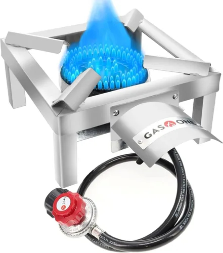 Miniatura 7 de GasOne - Quemador de propano individual de alta presión, cocina al aire libre con escudo térmico y protector - Cabezal de quemador de propano