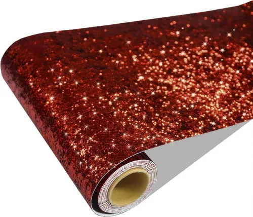 Miniatura 13 de CRE8TIVE Papel tapiz con purpurina gruesa de 8 x 80 pulgadas, para pegar y pelar, borde de papel tapiz morado texturizado extraíble, lentejuelas