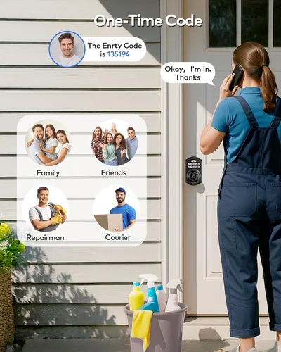 Miniatura 5 de TEEHO TE003 Cerradura de Puerta con Teclado de Entrada sin Llave con Manija, Cerraduras Inteligentes Digitales Electrónicas para Puerta Principal