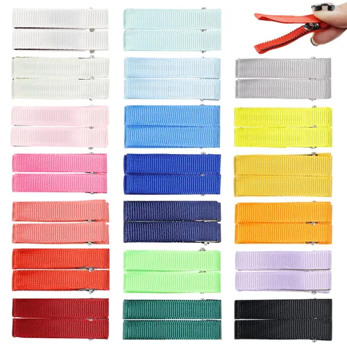 Miniatura 2 de Lawie Paquete de 40 pinzas para el pelo de cocodrilo de 2.0 in, 2 pulgadas, totalmente forradas, pequeñas pinzas de metal para el pelo, mini
