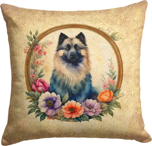 Miniatura 148 de Caroline's Treasures DAC2072PW1414 Affenpinscher and Flowers - Almohada decorativa de tela, lavable a máquina, para interiores y exteriores