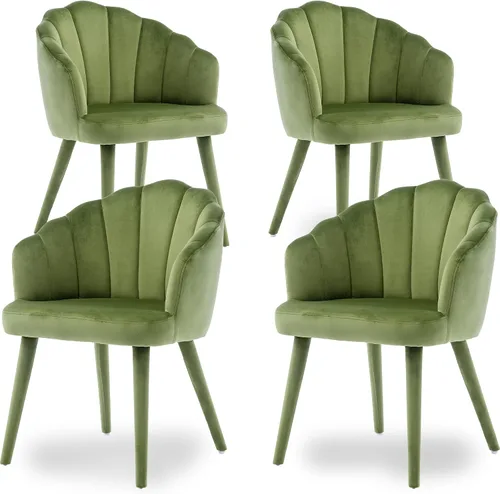 Miniatura 13 de chairus Juego de 2 sillas de comedor de terciopelo, modernas tapizadas de mediados de siglo, cómodos sillones decorativos para dormitorio, cocina