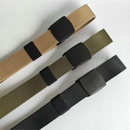 Miniatura 3 de Cinturón ajustable de nailon para hombre, correa de lona transpirable, cinturón táctico militar, cinturón de tela al aire libre con hebilla
