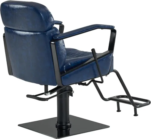Miniatura 4 de BarberPub Silla clásica de peluquería, bomba hidráulica de 440 libras, silla reclinable manual para estilista, hogar y salón de belleza, barbería