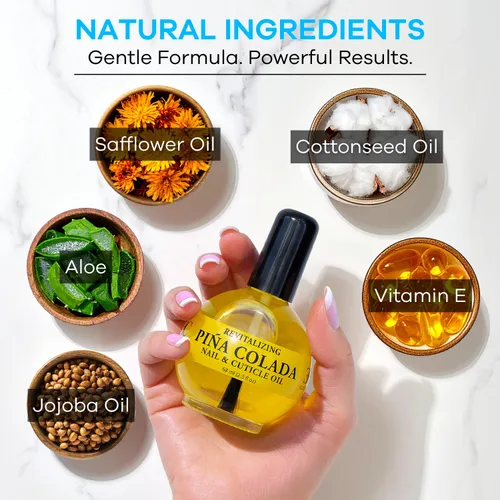 Miniatura 4 de ELLIE CHASE Aceite hidratante para el cuidado de cutículas y uñas, 2.3 onzas líquidas, perfumado de piña colada, infundido con aceite de jojoba
